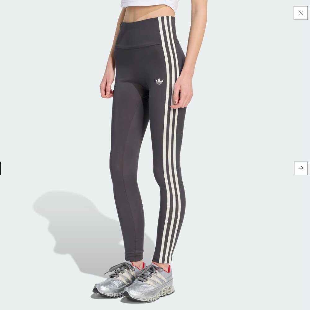 Adidas Women's Grey and Black Leggings